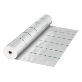 GROW1 Landscape Ground Cover Weed Mat Barrier Black (Color: White, size: 6ft x 300ft)