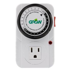 Grow1 120V Single Outlet Mechanical Timer (Outlets: Single)