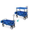 Collapsible Utility Wagon Cart Indoor/Outdoor with Canopy - Blue or Red