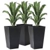 Set of 3 Faux Rattan In/Outdoor Planters in 3 Colors 14"Wx24"H