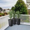 Set of 3 Faux Rattan In/Outdoor Planters in 3 Colors 14"Wx24"H
