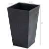 Set of 3 Faux Rattan In/Outdoor Planters in 3 Colors 14"Wx24"H
