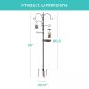 Complete Metal Bird Feeder Station with 4 Feed Options - Comes in Black or Bronze Finish 89” Tall.