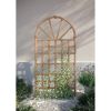 77-inch Outdoor Light Brown or White Vinyl Lattice Garden Trellis with Arched Top