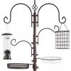 Complete Metal Bird Feeder Station with 4 Feed Options - Comes in Black or Bronze Finish 89” Tall.