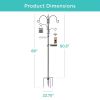 Complete Metal Bird Feeder Station with 4 Feed Options - Comes in Black or Bronze Finish 89” Tall.