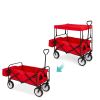 Collapsible Utility Wagon Cart Indoor/Outdoor with Canopy - Blue or Red