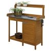 Gardening Bench in Metal or Stainless Steel Tabletop 44x18x49”