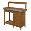 Gardening Bench in Metal or Stainless Steel Tabletop 44x18x49”