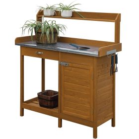 Gardening Bench in Metal or Stainless Steel Tabletop 44x18x49” (Table Top: Stainless Steel)