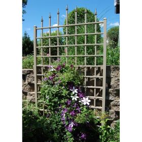 8 Ft Vinyl Trellis in White or Mocha Brown with Wall Mounting Hardware (Color: Mocha Brown)