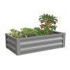 Galvanized Steel Raised Bed Planter 4 Colors 48x24x10 Inches