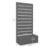 Modern Outdoor Planter with Slatted Trellis in 3 Finishes 28"x59"