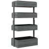4 Tier Vertical Grey or Natural Wood Planter Boxes 32x18x56 In