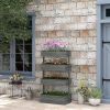 4 Tier Vertical Grey or Natural Wood Planter Boxes 32x18x56 In