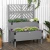 2 Tier Elevated Planter Boxes with Trellis Grey Finish or Natural
