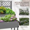 2 Tier Elevated Planter Boxes with Trellis Grey Finish or Natural