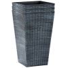 Set of 3 Faux Rattan In/Outdoor Planters in 3 Colors 14"Wx24"H