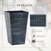 Set of 3 Faux Rattan In/Outdoor Planters in 3 Colors 14"Wx24"H