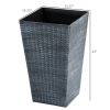 Set of 3 Faux Rattan In/Outdoor Planters in 3 Colors 14"Wx24"H