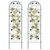 Set of 2- 6-ft Galvanized Steel Outdoor Garden Trellis in White or Green Metal Finish