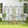 Set of 2- 6-ft Galvanized Steel Outdoor Garden Trellis in White or Green Metal Finish
