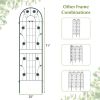 Set of 2- 6-ft Galvanized Steel Outdoor Garden Trellis in White or Green Metal Finish