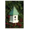 White Wood Bird House with Verdi Green or Brown Copper Roof  with 1.25” Opening - Made in USA