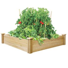 Outdoor Cedar or Pine Raised Garden Bed 4ft x 4ft Made in USA (Type: Cedar)