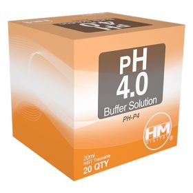 HM Digital pH buffer solution - 20 packets of 20 ml (pH Level: 4)