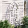 77-inch Outdoor Light Brown or White Vinyl Lattice Garden Trellis with Arched Top