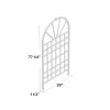 77-inch Outdoor Light Brown or White Vinyl Lattice Garden Trellis with Arched Top