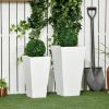 Set of 2 Modern Lightweight Outdoor Planter Boxes in 3 Colors