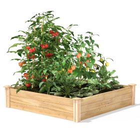 Outdoor Cedar or Pine Raised Garden Bed 4ft x 4ft Made in USA (Type: Pine)