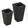 Set of 2 Modern Lightweight Outdoor Planter Boxes in 3 Colors