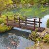 7 ft. Outdoor Wooden Garden Bridge with Hand Rails in Natural or Carbonized Wood Finish