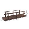 7 ft. Outdoor Wooden Garden Bridge with Hand Rails in Natural or Carbonized Wood Finish