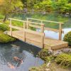 7 ft. Outdoor Wooden Garden Bridge with Hand Rails in Natural or Carbonized Wood Finish