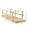 7 ft. Outdoor Wooden Garden Bridge with Hand Rails in Natural or Carbonized Wood Finish