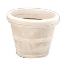 12" Diameter Poly Resin Outdoor Planter in Weathered Stone Finish (Color: Weathered Stone)
