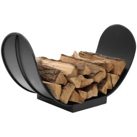 Indoor/Outdoor Curved Corten Steel Firewood Log Storage Rack (size: 3ft)
