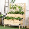 2 Tier Elevated Planter Boxes with Trellis Grey Finish or Natural