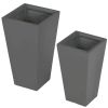 Set of 2 Modern Lightweight Outdoor Planter Boxes in 3 Colors