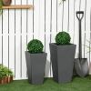 Set of 2 Modern Lightweight Outdoor Planter Boxes in 3 Colors