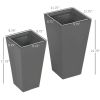 Set of 2 Modern Lightweight Outdoor Planter Boxes in 3 Colors