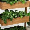 4 Tier Vertical Grey or Natural Wood Planter Boxes 32x18x56 In