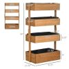 4 Tier Vertical Grey or Natural Wood Planter Boxes 32x18x56 In