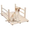 Outdoor 4-ft Wooden Garden Bridge in Natural or Rustic Brown Wood Finish