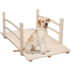Outdoor 4-ft Wooden Garden Bridge in Natural or Rustic Brown Wood Finish (Finish: Rustic Brown)