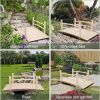 Outdoor 4-ft Wooden Garden Bridge in Natural or Rustic Brown Wood Finish